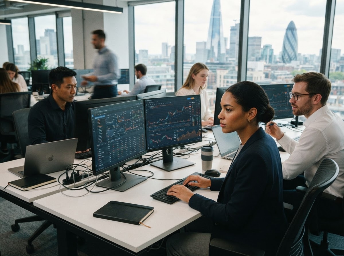 Loft Tradex data analysts reviewing portfolio models